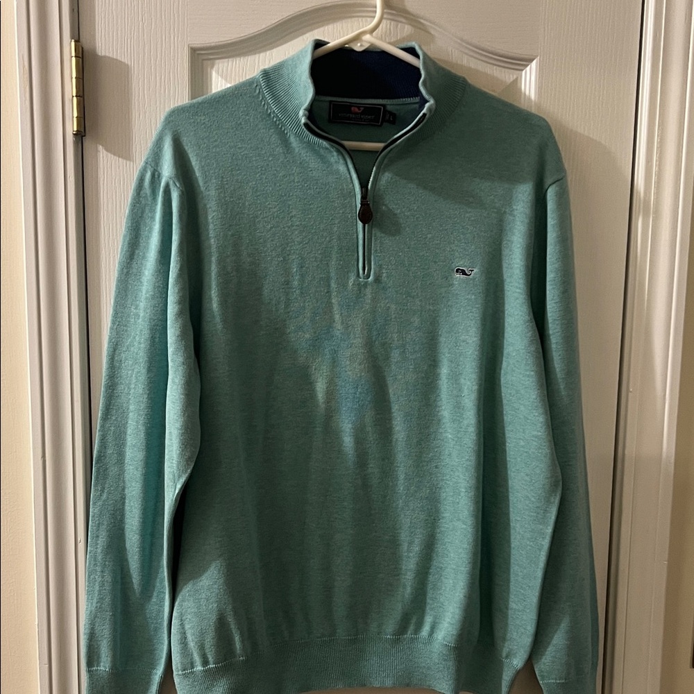 Vineyard Vines Teal Zip-Up Sweater size L